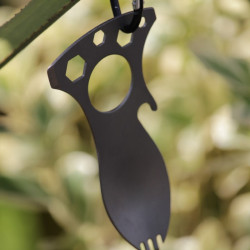 spork (Cuchara-tenedor) multifuncional con mosquetón