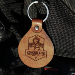 Llavero de cuero ovalado personalizable