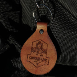 Llavero de cuero ovalado personalizable